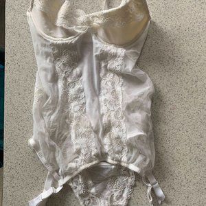 White lace teddy with thong 36C